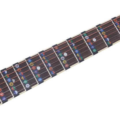 Miwayer Guitar Fretboard Notes Map Labels Stickers 6 String Transparent and Black Fingerboard Fret Decals for Guitar Beginner Beauty World Shop