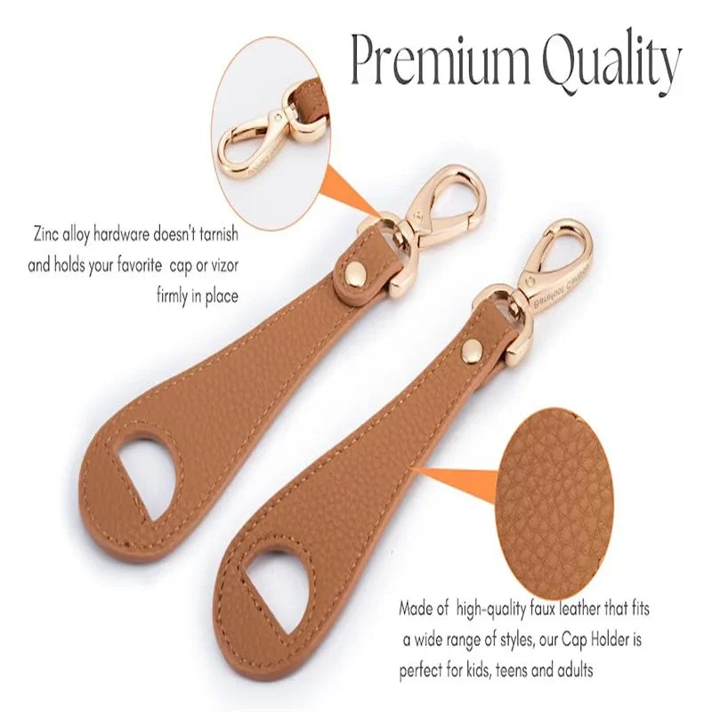 Travel Hat Clip Leather Simple Golf Baseball Hat Clip Summer Hat Strap Towel Glove Storage Wallet Buckle Hands-free Latch Clip Beauty World Shop