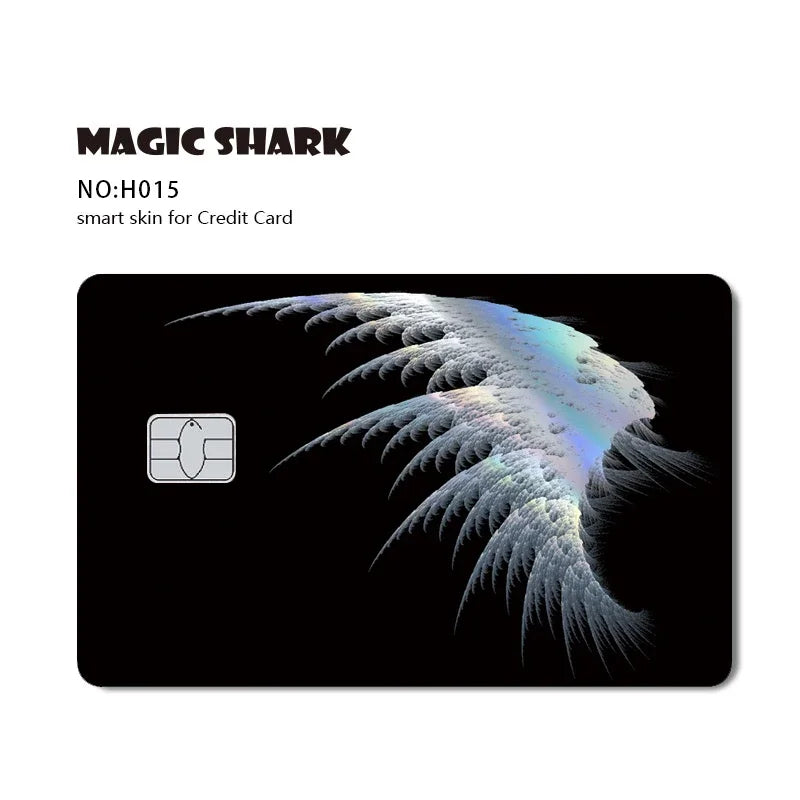 Magic Shark Skull Panda Hunter Broke Blue Eyes Dragon Laser Holographic Sticker Cover Film Skin for Credit Bank Debit Card Beauty World Shop