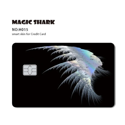 Magic Shark Skull Panda Hunter Broke Blue Eyes Dragon Laser Holographic Sticker Cover Film Skin for Credit Bank Debit Card Beauty World Shop