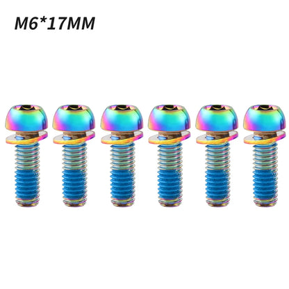 MUQZI 6pcs M6x17mm Disc Brake Caliper Bolts Bike Stem Bolt MTB Crank Arm Screw With Washer Bicycle Parts Beauty World Shop