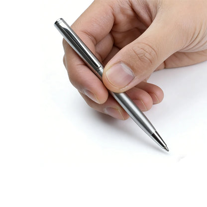 Mini Stainless Steel Metal Ballpoint Pen with 10 Replacement Refills Set, Portable Pocket Ballpen Compact Short Pen for Wallet Beauty World Shop