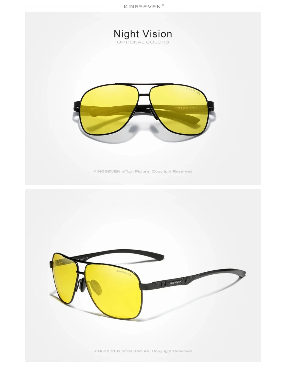 KINGSEVEN Polarized Aluminum Sunglasses Men UV400 HD Lens Pilot Eye Protection Photochromic Glasses Women Night Vision Eyewear Beauty World Shop