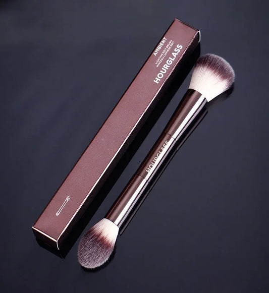 Makeup brush, powder brush, blush brush, loose powder brush, exquisite professional metal handle, double-head design, with box Beauty World Shop