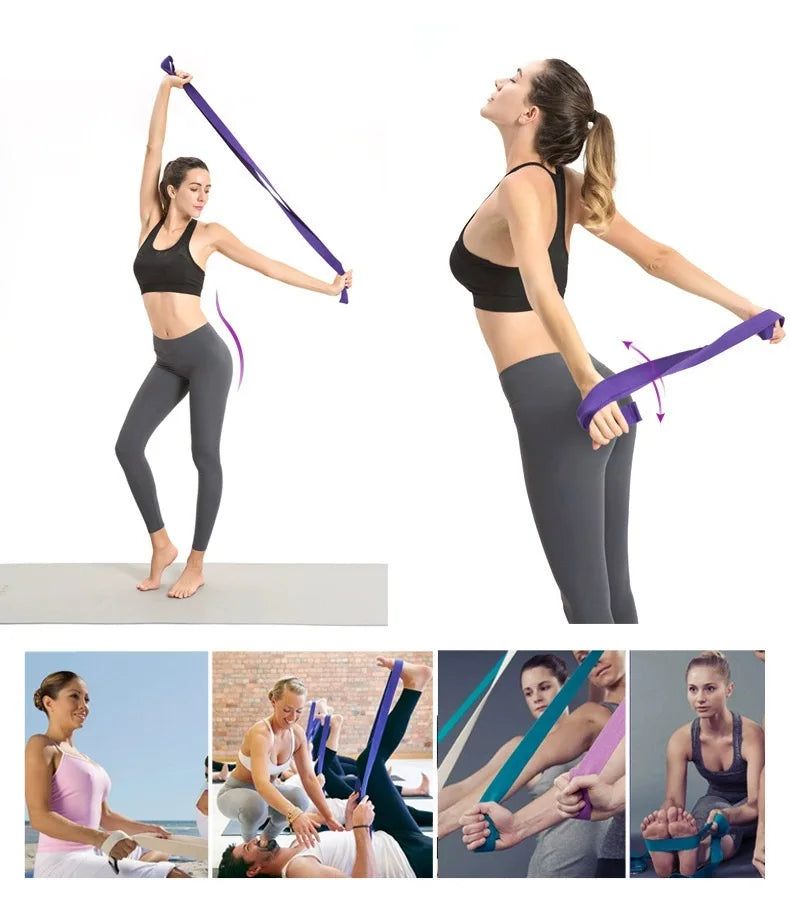 10-Piece Pilates Fitness Ring Set with Tensioner Yoga Resistance Bands Universal Elastic Band for Home Gym Workout Stretching Beauty World Shop