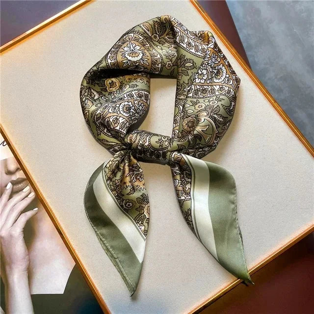 New Fashion Silk Scarf Neckerchief Women's Silk Square Scarf Purse Luxury Scarf for Women Designer Silk Headscarf Beauty World Shop