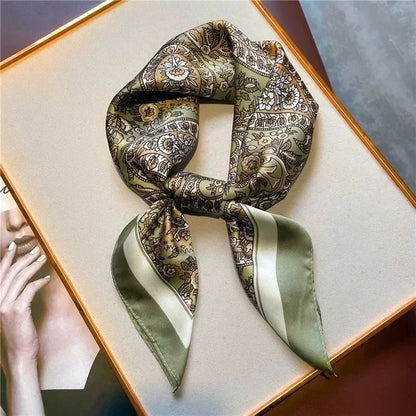 New Fashion Silk Scarf Neckerchief Women's Silk Square Scarf Purse Luxury Scarf for Women Designer Silk Headscarf Beauty World Shop