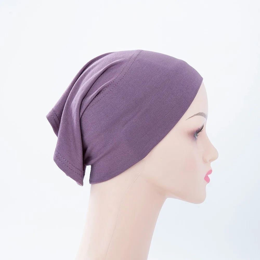 56colors Fashion Women Inner Hijab Tube Muslim Cap Bonnet Plain Islamic Underscarf Bamboo Jersey Undercaps Beauty World Shop