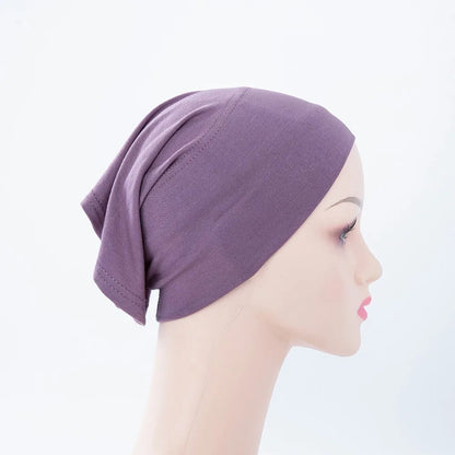 56colors Fashion Women Inner Hijab Tube Muslim Cap Bonnet Plain Islamic Underscarf Bamboo Jersey Undercaps Beauty World Shop