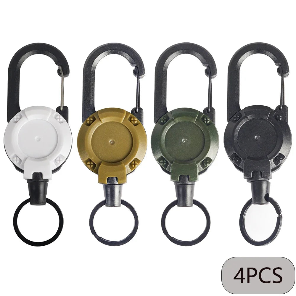 1/2/4pcs Extendable Retractable Holders Keychain Badge Reels Heavy Duty Clip With Carabiner Key Chain For Men Outdoor Bags Beauty Fashion