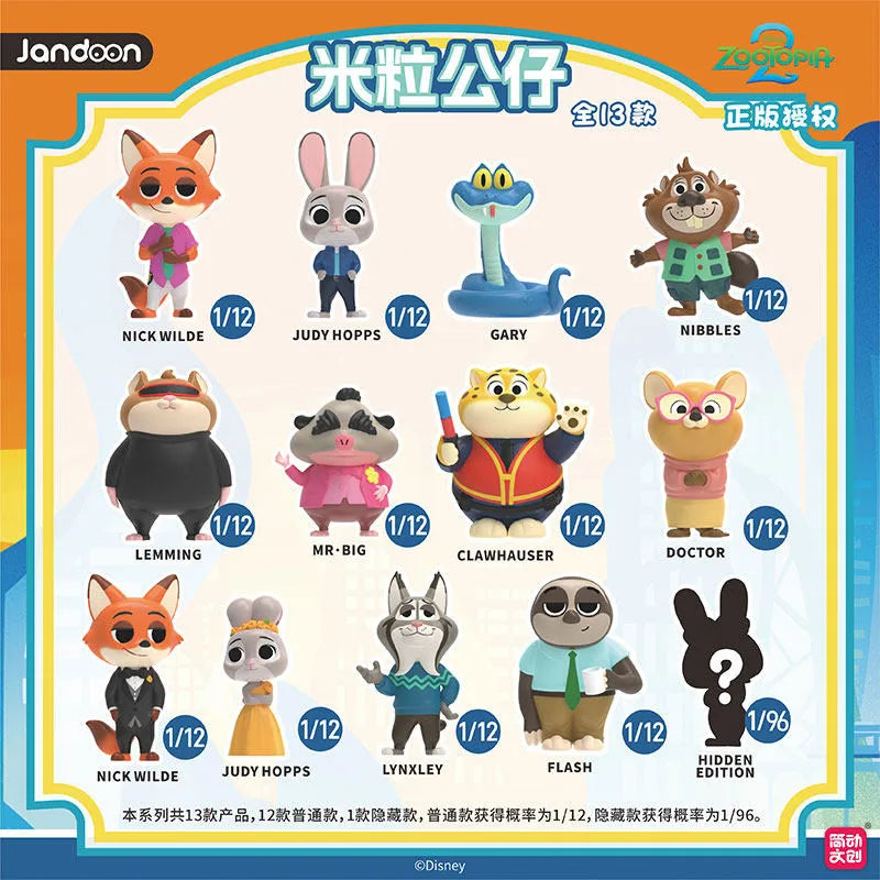 JANDOOM Disney Toy Story Stitch Mickey Mouse Winnie Zootopia Doraemon Action Figure Rice Grains Doll Model Blind Box Toys Gifts Beauty World Shop