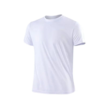 Men's Quick Dry Short Sleeve Gym Running Moisture Wicking Round Neck T-Shirt Training Exercise Gym Sport Shirt Tops Lightweight Beauty World Shop