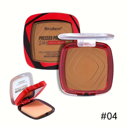 Matte Full Coverage Pressed Powder Foundation With Puff Applicator, 24H Fresh Wear Matte Weightless Finishing Powder Makeup Beauty World Shop