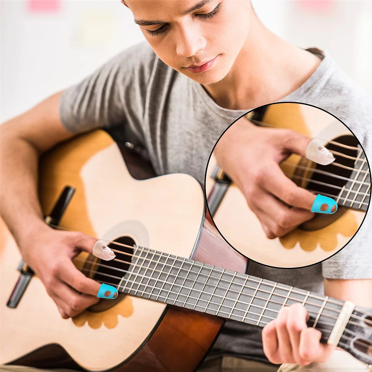 Guitar Fingertip Protectors 10 PCS Silicone Finger Guards 5 Sizes Beauty World Shop