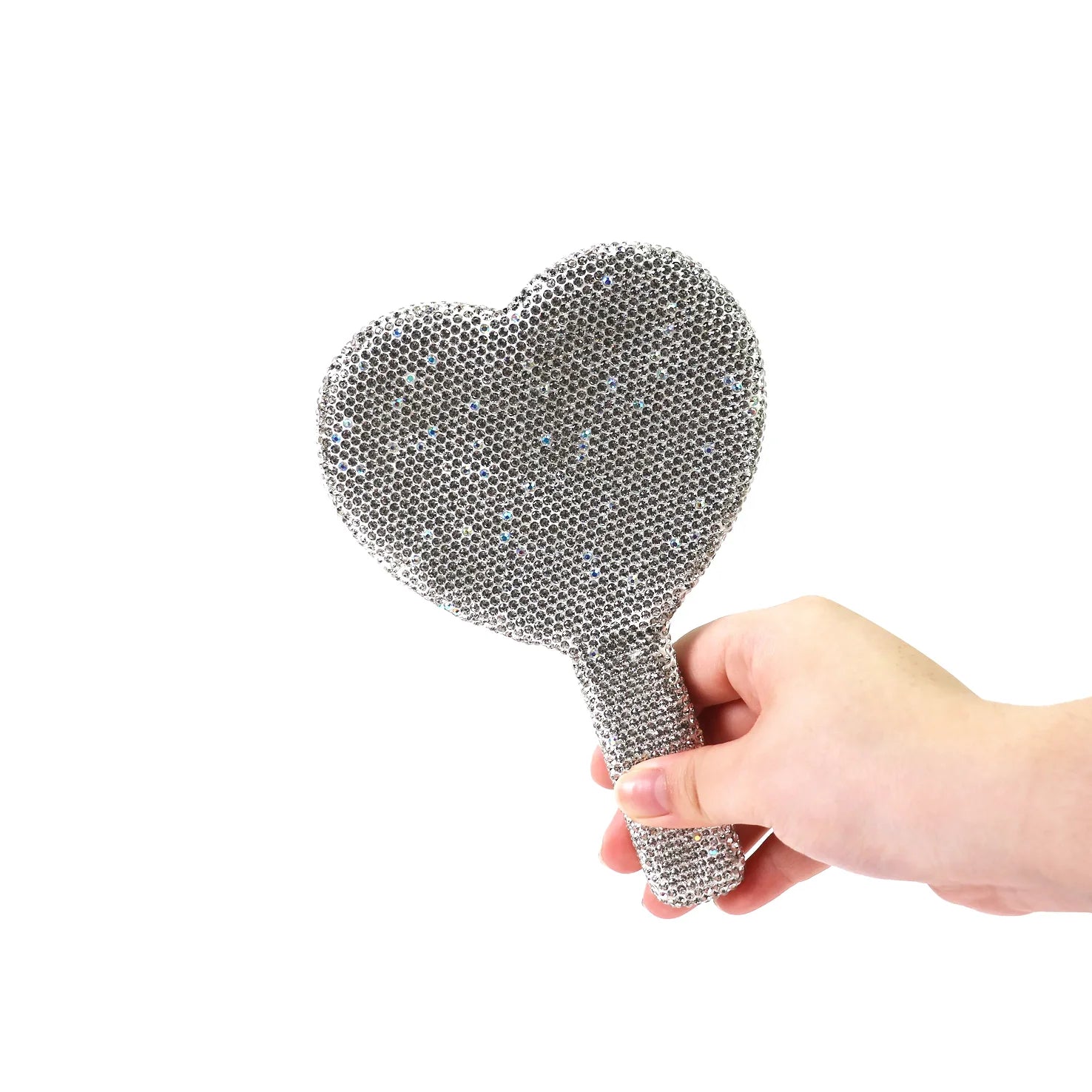 Travel Diamond Makeup Mirror Love Heart Bling Cosmetic Beauty Tools Handheld Vanity Portable Make Up Mirror for Girls Gifts Beauty World Shop