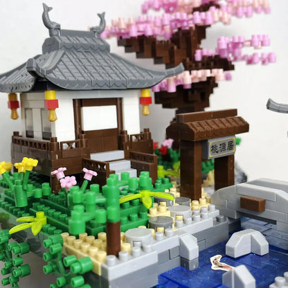 Taohuatan Lake Themed Micro Brick Building Blocks Set Adult Creative Toys Unique Chinese Landscape Model Bricks with LED Light Beauty World Shop