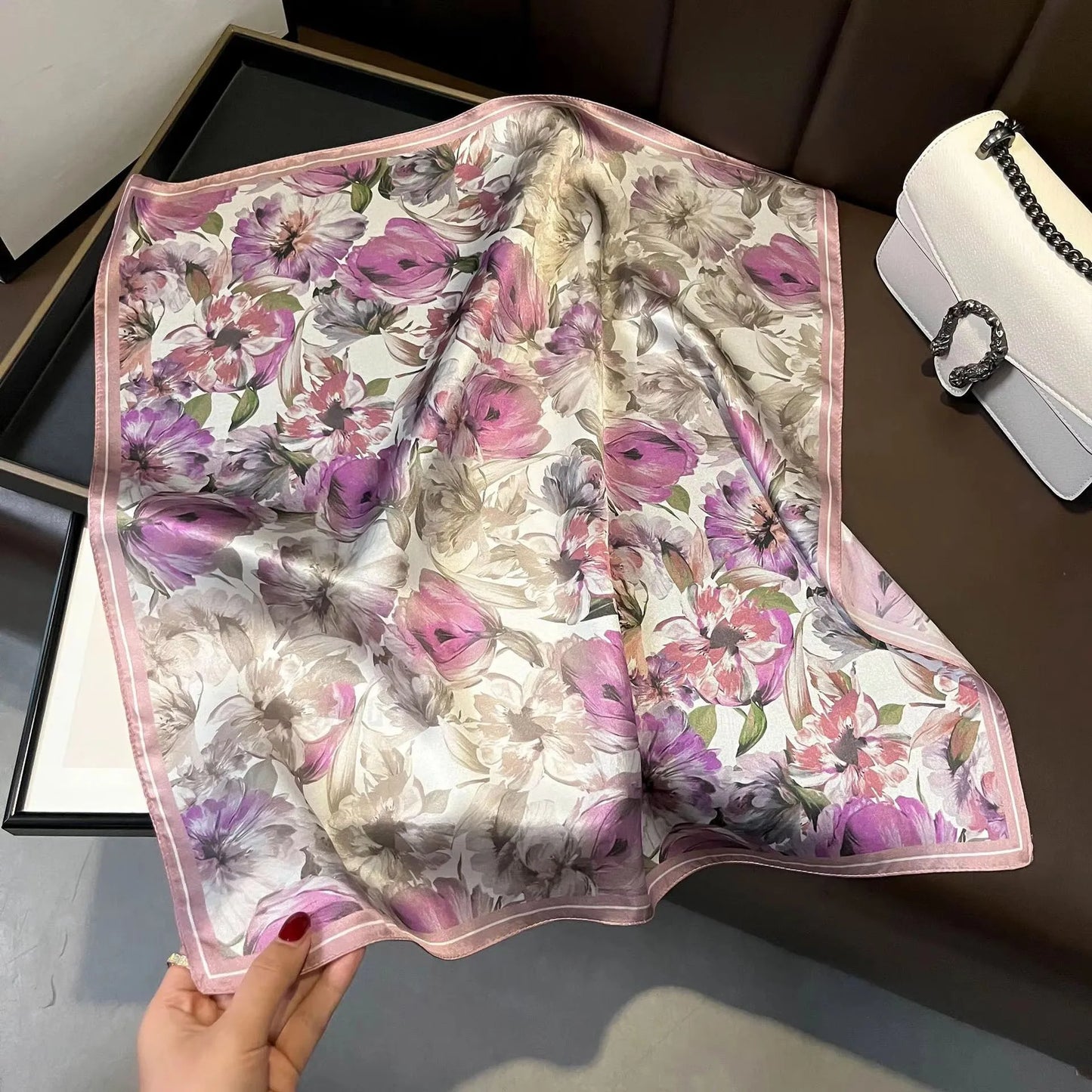 Scarf 100% Silk Bandana Women Square Scarves Wrap Kerchief Spring Fashion Luxury High Quality Headband Hijab Shawls 2026 Beauty World Shop