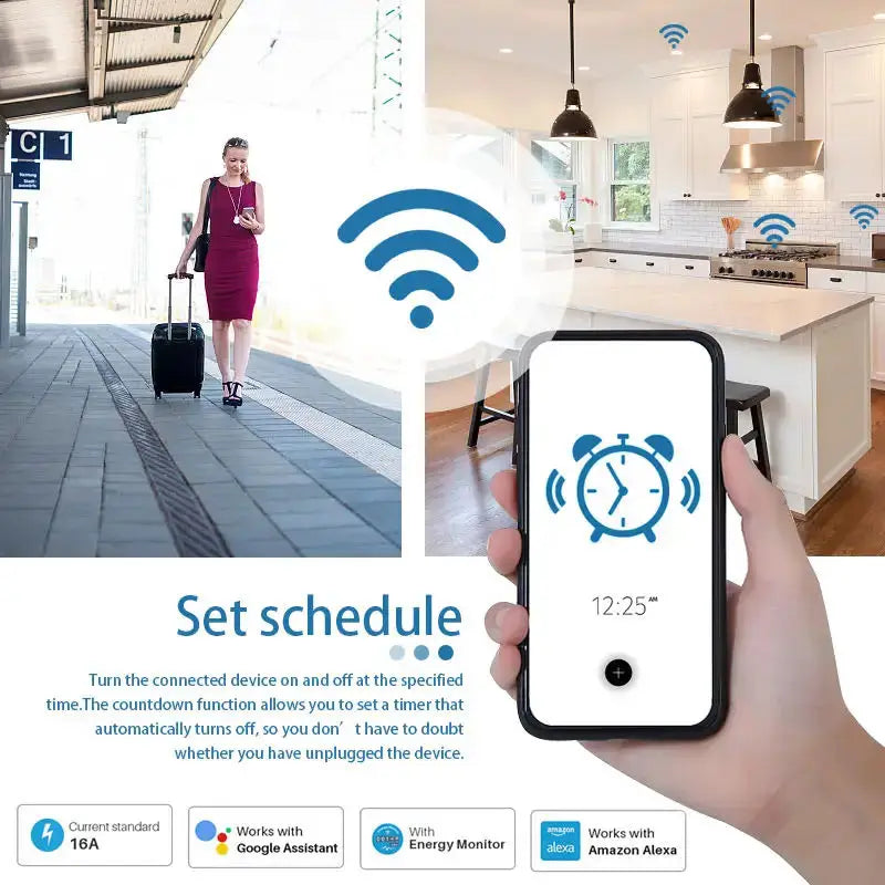 Zigbee Smart Plug 20A EU Smart Socket With Power Monitoring Timing Function Voice Control Via Alexa Google Home Yandex Beauty Fashion
