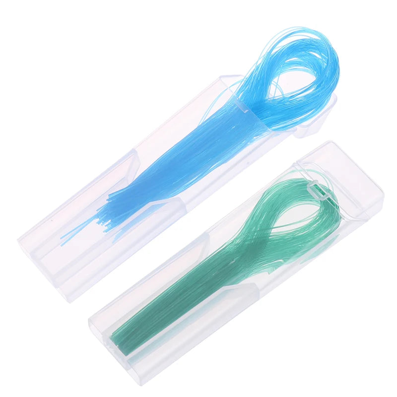 100Pcs Dental Floss Threader Dental Traction Line Oral For Crown Brace Bridge Implant Hoop Threading Braces Steel Traction Beauty World Shop