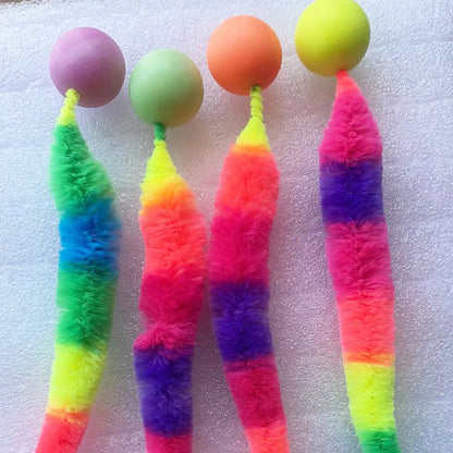 Cat interactive toys Tickle Cat Colorful bouncing ball Pet supplies Puzzle teasing indoor cat worm caterpillar elastic toy Beauty World Shop