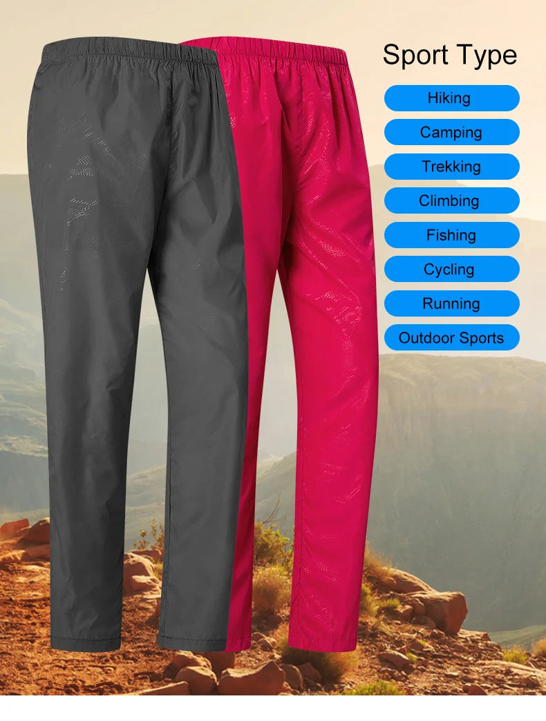 LNGXO Waterproof Hiking Pants Unisex Camping Trekking Climbing Rain Pants Outdoor Sports Quick Dry Mountain Women Men Trousers Beauty World Shop