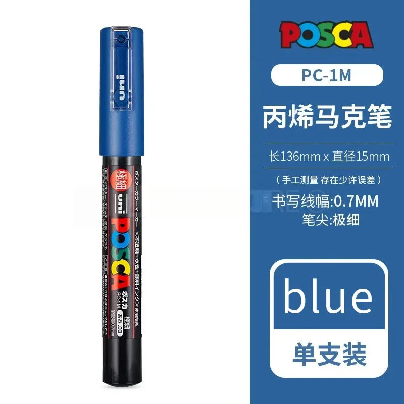 Uni Posca Full Marker PC-1M 3M 5M Multi-Colours Acrylic Permanente Rotulador Poster Graffiti Painting Pen For Fabric Rock Metal Beauty World Shop