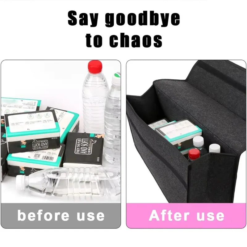 Car storage box car felt anti slip trunk storage tool large capacity soft packaging portable and movable storage home Beauty World Shop