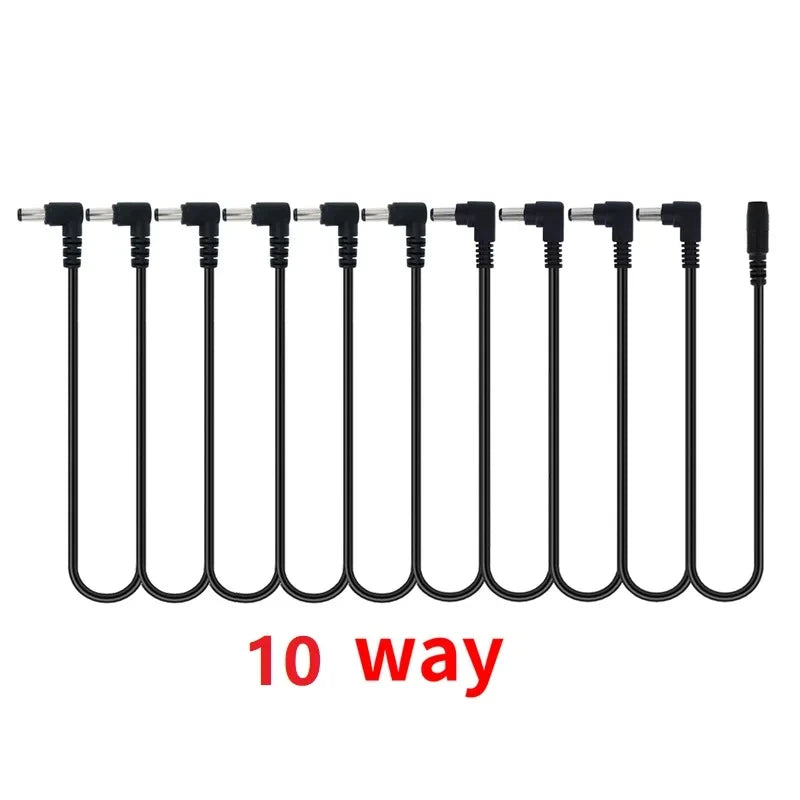 Miwayer Daisy Chain Cables 1 to 2-10 Ways Guitar Effect Pedal Power Supply Adapter 9V DC 1A Reinforced Noiseless Center Negative Beauty World Shop