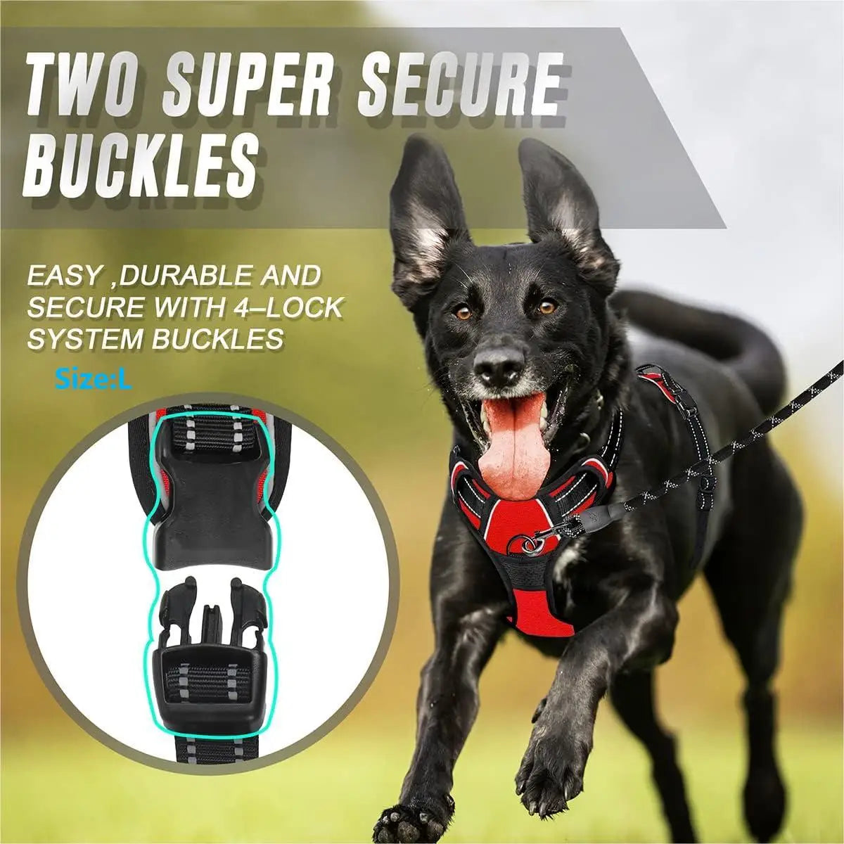 No Pull Dog Harness Front Clip Heavy Duty Reflective Easy Control Handle for Large Dog Walking Beauty World Shop