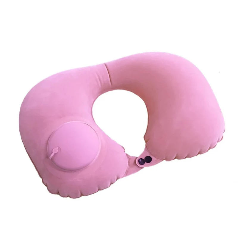 Inflatable Travel Neck Pillow U-shaped Cervical Orthopedic Protection Pillow Outdoor Portable Foldable Pillow Travel Essentials Beauty World Shop