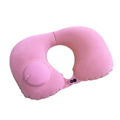 Inflatable Travel Neck Pillow U-shaped Cervical Orthopedic Protection Pillow Outdoor Portable Foldable Pillow Travel Essentials Beauty World Shop