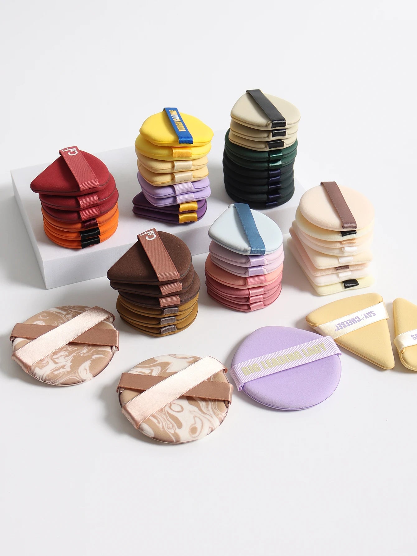 Air Cushion Powder Puff 10-20-30-50 Bags Random Colors and Shapes. Contains Air Cushion Powder Puff, Latex-Free Sponge Mix and Beauty World Shop