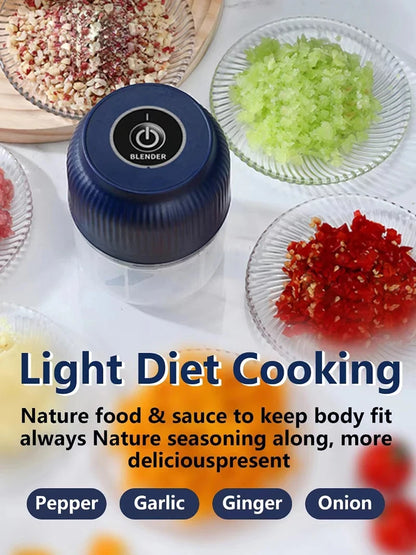 250ml Mini Wireless USB Rechargeable Electric Vegetable Chopper Garlic Crusher Food Chopper for Kitchen Gadgets for Garlic Beauty World Shop