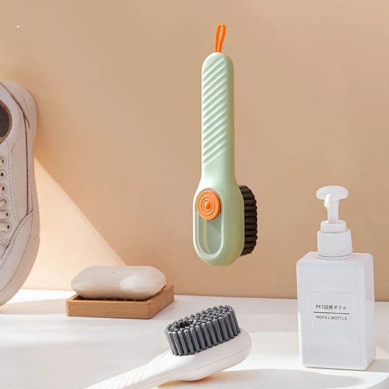 Automatic pressing liquid long handle shoe brush with soft bristles that do not damage shoes, laundry brush, cleaning tool Beauty World Shop