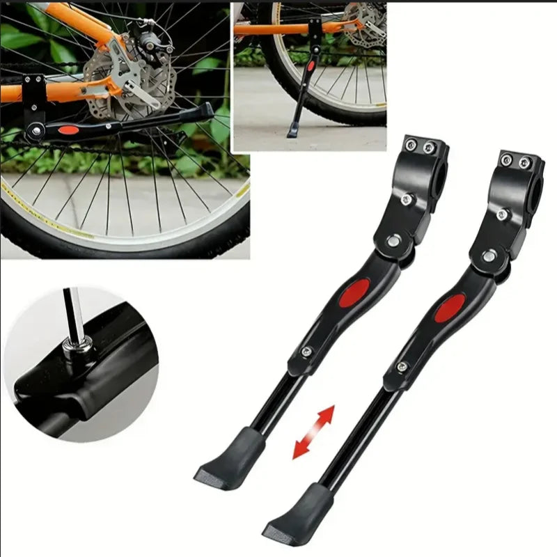 Aluminum Alloy Kickstand, Bicycle Rear Bracket Adjustable Length, MTB 26 Inch Bicycle Side Support Beauty World Shop