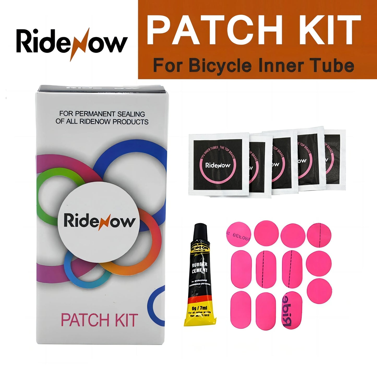 Ridenow Patch Kit TPU Bike Inner Tube Repair Tool Road Bicycle Tire 700C x 23 25 28 32C MTB Bike Tyre 26 27.5 29er BMX 20" 16" Beauty World Shop