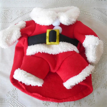 Christmas Pet Costume For Small Dogs Cats Funny Santa Claus Cosplay Dog Jumpsuit For Party Cute Pets Clothes Chihuahua Pug Coat