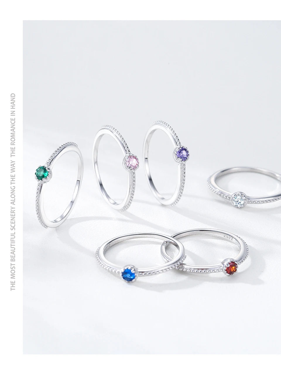 Ailmay 925 Sterling Silver Round Rainbow Zircon Rings For Women Wedding Engagement Party Colored Jewelry Beauty World Shop