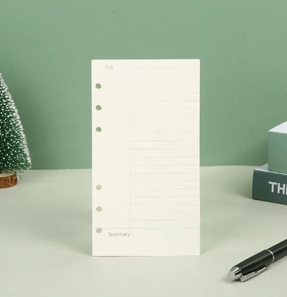 45 Sheets A5 A6 A7 Loose Leaf Notebook Refill Spiral Binder Inner Page Line Blank craft  Grid Inside Paper Stationery Beauty World Shop