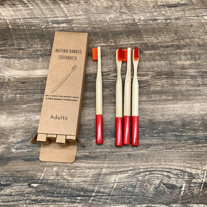 10pcs Round Handle Adult & Children Natural Eco Friendly Travel Tooth Teeth Brush Bamboo Toothbrush With Medium Hard Bristlesth Beauty World Shop
