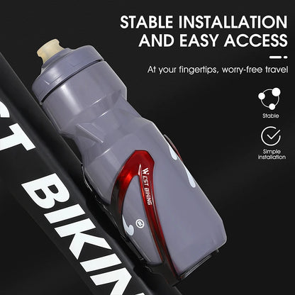 WEST BIKING Bicycle Water Bottle Cage Colorful Gradient Cycling Bottle Holder Ultralight MTB Road Bike Water Bottle Bracket Beauty World Shop