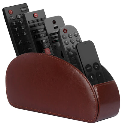 PU Leather Remote Control Holder5Compartments,Multi-Device Organizer for TV/DVD/Blu-Ray,Desk & DrawerStorageBoxHome&OfficeDecor Beauty World Shop