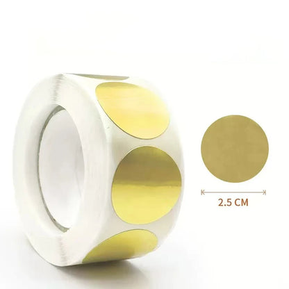 500 pcs / 1 Roll, Kraft Round Self-Adhesive Label Paper Items Classification Name Stickers Personalized Labels Beauty World Shop