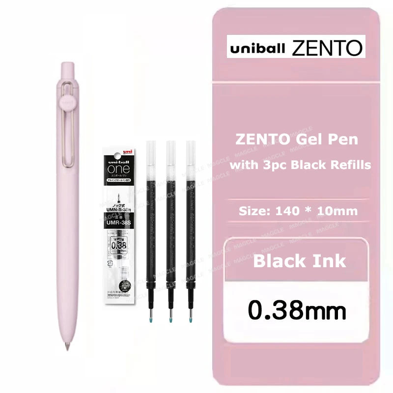 uniball ZENTO Standard 0.38/0.5mm Gel Pens,Water-Based Smooth Writing Roller Ball Pens Fit for a variety of occasions Stationery Beauty World Shop