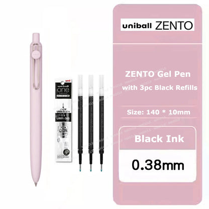 uniball ZENTO Standard 0.38/0.5mm Gel Pens,Water-Based Smooth Writing Roller Ball Pens Fit for a variety of occasions Stationery Beauty World Shop