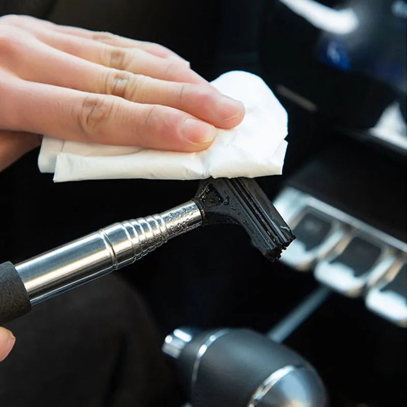 Car Rearview Mirror Wiper Cleaning Tool Auto Glass Mist Cleaner Scraper Car Accessories Handle Telescopic Window Cleaning Brush Beauty World Shop