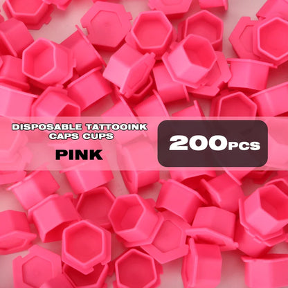 200Pcs Disposable Tattoo Silicone Ink Cup Permanent Makeup Pigment Holder Container Cap Tattoo Ink Accessories for Tattoo Artist Beauty Trend Shop