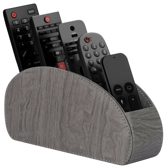 PU Leather Remote Control Holder5Compartments,Multi-Device Organizer for TV/DVD/Blu-Ray,Desk & DrawerStorageBoxHome&OfficeDecor Beauty World Shop