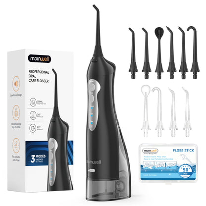 D52 Portable Cordless Water Flosser USB Rechargeable Water Jet Floss Tooth Pick 6 Jet Tip 300ml 3 Modes Teeth Clean for Travel Beauty World Shop