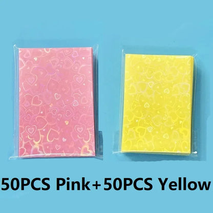 50PCS Heart Sleeves Color Photo Card Sleeve Photocard Holder Kpop Popcorn Sleeves Photo Card Packaging BQ01 Beauty World Shop
